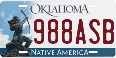 OK license plate 988ASB