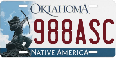 OK license plate 988ASC