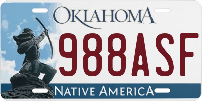 OK license plate 988ASF