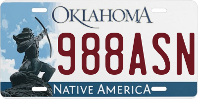 OK license plate 988ASN