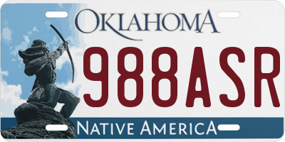 OK license plate 988ASR