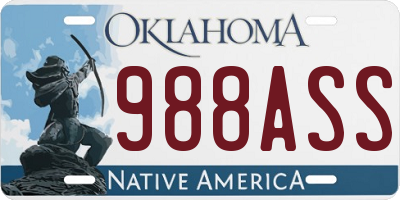 OK license plate 988ASS