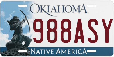 OK license plate 988ASY