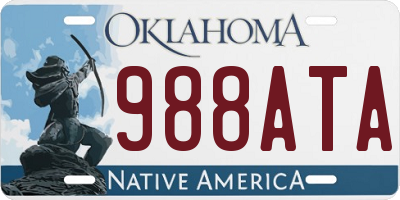 OK license plate 988ATA
