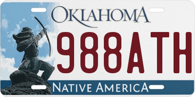 OK license plate 988ATH