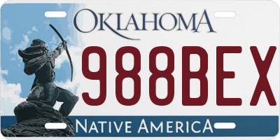 OK license plate 988BEX