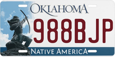 OK license plate 988BJP