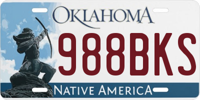 OK license plate 988BKS