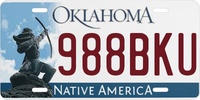 OK license plate 988BKU