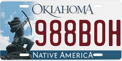 OK license plate 988BOH