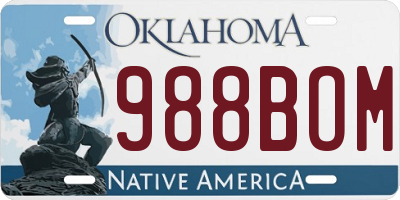 OK license plate 988BOM