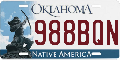 OK license plate 988BQN