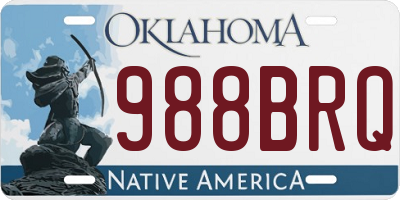 OK license plate 988BRQ