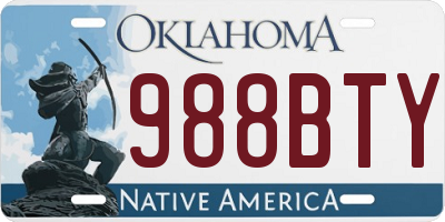 OK license plate 988BTY