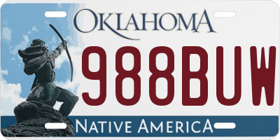 OK license plate 988BUW
