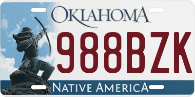 OK license plate 988BZK