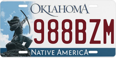 OK license plate 988BZM