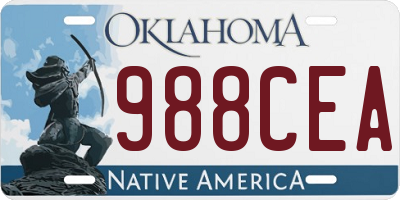OK license plate 988CEA