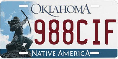 OK license plate 988CIF