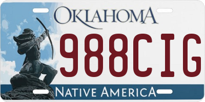 OK license plate 988CIG