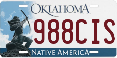 OK license plate 988CIS