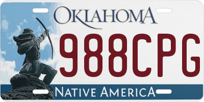 OK license plate 988CPG