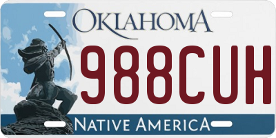 OK license plate 988CUH