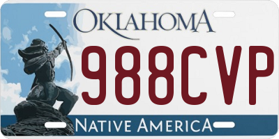 OK license plate 988CVP
