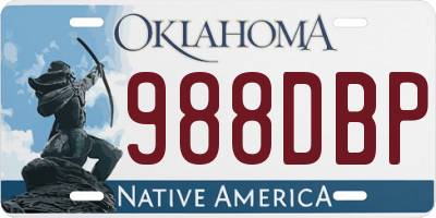 OK license plate 988DBP