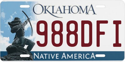 OK license plate 988DFI