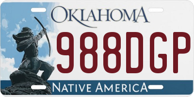 OK license plate 988DGP