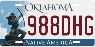 OK license plate 988DHG