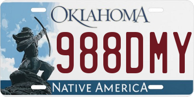 OK license plate 988DMY