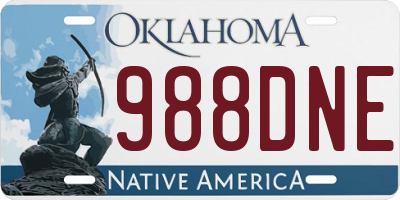 OK license plate 988DNE