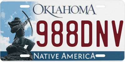 OK license plate 988DNV
