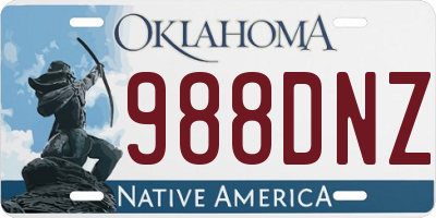 OK license plate 988DNZ
