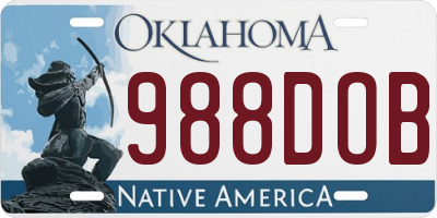 OK license plate 988DOB