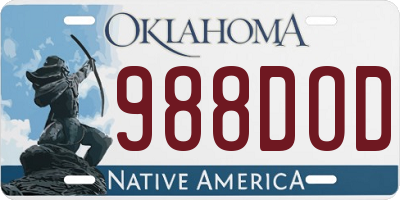 OK license plate 988DOD
