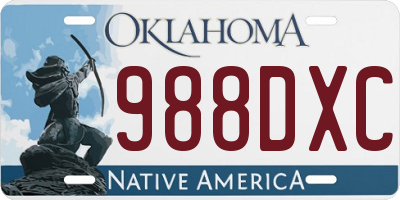 OK license plate 988DXC