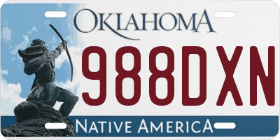 OK license plate 988DXN