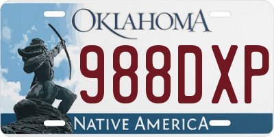 OK license plate 988DXP