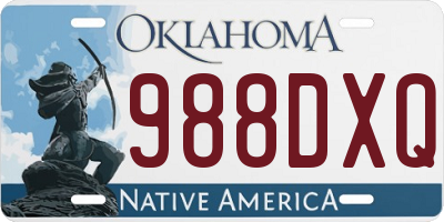 OK license plate 988DXQ
