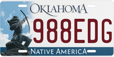 OK license plate 988EDG