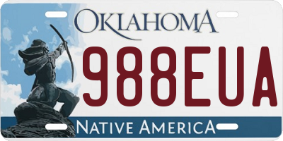 OK license plate 988EUA