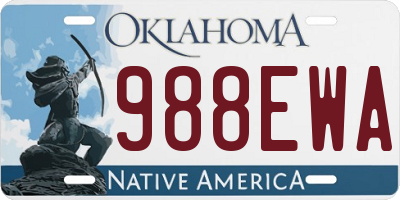 OK license plate 988EWA