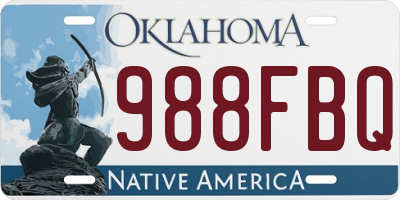 OK license plate 988FBQ