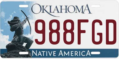 OK license plate 988FGD