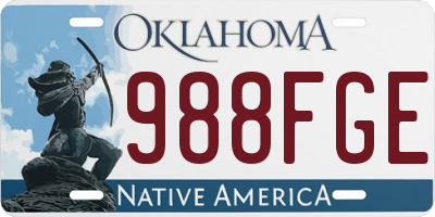OK license plate 988FGE