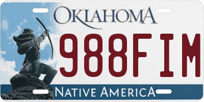 OK license plate 988FIM