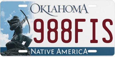 OK license plate 988FIS